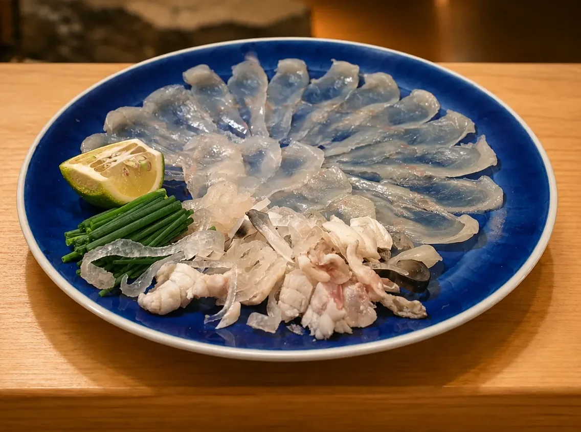 Torafugu sashimi from Shimonoseki